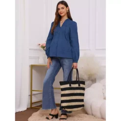 Women's Maternity Button Down Shirts Long Sleeve Jacquard Cotton Prenancy Semi Sheer Blouse Office 11 Women's Maternity Button Down Shirts Long Sleeve Jacquard Cotton Prenancy Semi Sheer Blouse Office -Fashion Clothing Store 7903856 ALT3