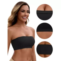 3 Packs Women's Strapless Seamless Push Up Wirefree Padded Bandeau Non-Slip Silicone Tube Bras -Fashion Clothing Store 7909367 ALT3