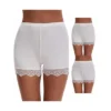 3 Packs Women's Lace Trim Ice Silk Mid-Waister Loose Slip Shorts Light And Breathable Boyshorts