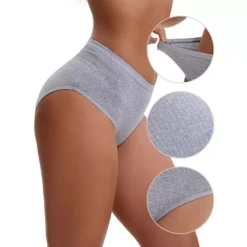 3 Packs Women's Cotton High Waist Briefs Tummy Control Breathable Underwears -Fashion Clothing Store 7909631 ALT3