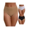 3 Packs Women's Cotton High Waist Briefs Tummy Control Breathable Underwears