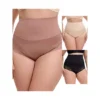3 Packs Women's Lace Trimmed Briefs Underwear Tummy Control High Waisted Full Coverage Panties
