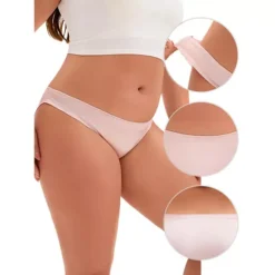 3 Packs Women's Low Waist Frill Trim Satin Full Coverage Briefs -Fashion Clothing Store 7911036 ALT3