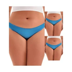 3 Packs Women's Low Waist Frill Trim Satin Full Coverage Briefs