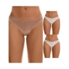 3 Packs Women's Satin Silky Hipster Panties Low Waisted Lace Trimmed Underpants