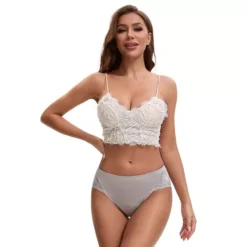 3 Packs Women's Lace Mid-Waisted Full Coverage Briefs HI-Cut Leak Proof Ladies Underpants -Fashion Clothing Store 7911281 ALT2