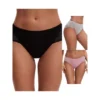 3 Packs Women's Lace Mid-Waisted Full Coverage Briefs HI-Cut Leak Proof Ladies Underpants