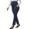 Women's Maternity Pants Over The Belly High Waisted Business Office Pregnancy Trousers With Pockets