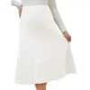 Women's Maternity Sweater Skirt A Line Over The Belly Knit Midi Pregnancy Pleated Skirts