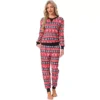 Women's Christmas Family Matching Pajama Set Long Sleeve Elk Snow Striped Xmas Party Lounge Set