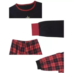 Women's Christmas Family Pajama Set Long Sleeve Xmas Tree Check Couples Matching Lounge Set -Fashion Clothing Store 7931249 ALT3