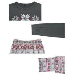 Men's Christmas Matching Snow Print Long Sleeve Top Cute Print Pants Family Pajama Sets -Fashion Clothing Store 7936633 ALT3