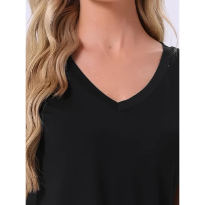 INSPIRE CHIC Women's 2 Pcs Short-Sleeve V-neck Tee & Drawstring Pants Pajama Sets With Pockets 4 INSPIRE CHIC Women's 2 Pcs Short-Sleeve V-neck Tee & Drawstring Pants Pajama Sets With Pockets - Image 4