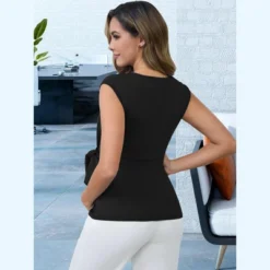 INSPIRE CHIC Women's Maternity Blouse Tie Front Belted Tunic Bowknot Tops Cap Sleeve Shirts Work Office -Fashion Clothing Store GUEST 00e834e1 cc14 458b 95bf fc3708e4398e