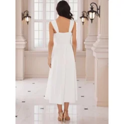 INSPIRE CHIC Women's Wedding Guest Ruched Waist Sleeveless Smocked Maxi Dress -Fashion Clothing Store GUEST 023f4493 3e3e 4e96 8a83 966d893599c1