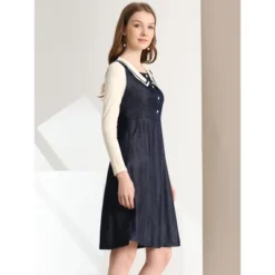 INSPIRE CHIC Women's Contrast Collar Long Sleeve Denim Dresses 6 INSPIRE CHIC Women's Contrast Collar Long Sleeve Denim Dresses -Fashion Clothing Store GUEST 02b1047e 7fdb 4fce 81a0 921068578241