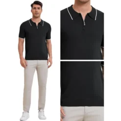 INSPIRE CHIC Men's Formal Solid Color Short Sleeved Zipper Slim Fit Classic Knit Polo Shirts 6 INSPIRE CHIC Men's Formal Solid Color Short Sleeved Zipper Slim Fit Classic Knit Polo Shirts -Fashion Clothing Store GUEST 033be3b8 99e7 46d7 a556 0d061095f28d