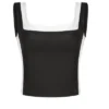 INSPIRE CHIC Women's Sleeveless Square Neck Crop Color Block Sports Summer Tank Top