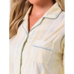 INSPIRE CHIC Women's Cotton Sleepwear Button Down Lounge Long Sleeve Shirt And Pants Pajama Sets -Fashion Clothing Store GUEST 0746636e c63d 44e0 8b8f 196d06b09c0f