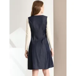 INSPIRE CHIC Women's Contrast Collar Long Sleeve Denim Dresses 7 INSPIRE CHIC Women's Contrast Collar Long Sleeve Denim Dresses -Fashion Clothing Store GUEST 0a621d28 75ba 4800 9665 937798b059cd