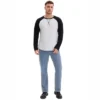 INSPIRE CHIC Men's Long Sleeve Tops Color Block Casual Raglan T-Shirt
