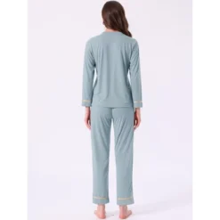 INSPIRE CHIC Women's Cotton Ribbed V Neck Pullover Tops And Pants With Pockets Pajama Sets -Fashion Clothing Store GUEST 0da8b66f d873 466f 9825 db8731267bce