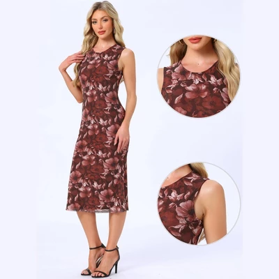 INSPIRE CHIC Women's Sleeveless Crewneck Midi Length Dress 1 INSPIRE CHIC Women's Sleeveless Crewneck Midi Length Dress