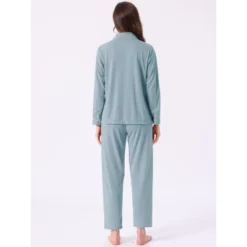 INSPIRE CHIC Women's Lounge Set Cotton Ribbed Button Up Long Sleeve Pants Pattern With Pocket Pajama Set Loungewear -Fashion Clothing Store GUEST 1370c90a f00d 482c b6bb 086cc109991e