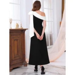 INSPIRE CHIC Women's One Shoulder Bow Wedding Guest Bridesmaid Cocktail Prom A-Line Maxi Evening Dress -Fashion Clothing Store GUEST 1af6bde4 87eb 4d88 9f02 a5d5b1a62a7f