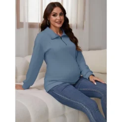 INSPIRE CHIC Women's Nursing Maternity Zipper Shirt Pregnancy Long Sleeves Polo Tops Breastfeeding Sweatshirt -Fashion Clothing Store GUEST 21fbe6ee f9c3 49ee bc4b 190bd657d3dd
