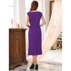 INSPIRE CHIC Women's Formal Ruched Boat Neck Cap Sleeve Elegant Work Office Sheath Dress 6 INSPIRE CHIC Women's Formal Ruched Boat Neck Cap Sleeve Elegant Work Office Sheath Dress -Fashion Clothing Store GUEST 35d55baf 491e 48dc b3c7 591a550524fa