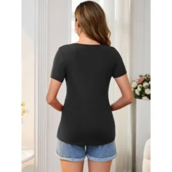 INSPIRE CHIC Women's Maternity Top Short Sleeve Crewneck Wrinkle Design Blouse Waist Tiered Pregnancy T-Shirt -Fashion Clothing Store GUEST 35e1c34f 7dc7 4f0c 937d b27a02da5e52