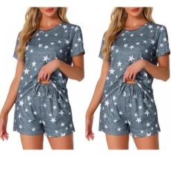 INSPIRE CHIC Women's 2Pcs Pajama Set Round Neck Short Sleeve Top And Drawstring Shorts Loungewear Set -Fashion Clothing Store GUEST 366cdba3 939b 41b8 a92a 261fe7a44bc9