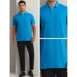 INSPIRE CHIC Men's Short Sleeve Contrast Color Summer Business Golf Polos -Fashion Clothing Store GUEST 38923cff 0f59 4f7b b297 866a28c29ec8