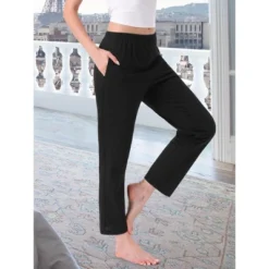 INSPIRE CHIC Women's Cotton Plaid Pajama Bottoms Elastic Waist With Pocket Long Sleepwear Lounge Pants