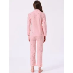 INSPIRE CHIC Women's Loungewear Button Up Cute Pattern Print Long Sleeve Notched Collar Pants Set With Pockets Pajama Set -Fashion Clothing Store GUEST 3e15bc0c d291 4412 b62d 41af4cac51e2