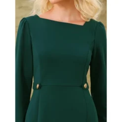 INSPIRE CHIC Women's Asymmetrical Neck Semi Formal Dressy Long Sleeve Dresses -Fashion Clothing Store GUEST 3f51ddaa 1231 42cb bf57 2e939f53f835