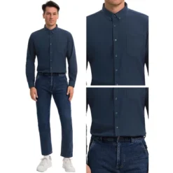 INSPIRE CHIC Men's Long Sleeve Button Down Collar Regular Fit Business Oxford Dress Shirt -Fashion Clothing Store GUEST 3f524925 6cc8 4d21 8620 41a4afcafce3