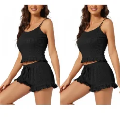 INSPIRE CHIC Women's 2 Pcs Lounge Cami & Shorts Ruffled Pajama Sets 9 INSPIRE CHIC Women's 2 Pcs Lounge Cami & Shorts Ruffled Pajama Sets -Fashion Clothing Store GUEST 44725d07 50b3 4196 9257 bf796daedf4f
