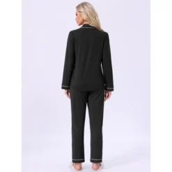 INSPIRE CHIC Womens Long Sleeve Button Down With Pockets Notch Collar Pants Pajama Sets -Fashion Clothing Store GUEST 44c25493 f90f 447e a78e 4ddbfd544f0d