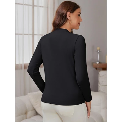 INSPIRE CHIC Women's Maternity Button Down Shirts Pregnancy Clothes Long Sleeve V Neck Faux 2-Pcs Nursing Tops 5 INSPIRE CHIC Women's Maternity Button Down Shirts Pregnancy Clothes Long Sleeve V Neck Faux 2-Pcs Nursing Tops - Image 5