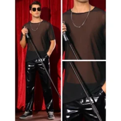 INSPIRE CHIC Men's Short Sleeve Crew Neck Party Sheer Mesh T-Shirt -Fashion Clothing Store GUEST 4ad9d51c a3a6 42b3 8b85 4f123d2a9292