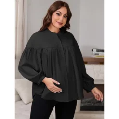 INSPIRE CHIC Women's Maternity Shirts Blouses Pleated Button Down Long Sleeve Pregnancy Nursing Top -Fashion Clothing Store GUEST 4ddff347 75ce 47ab 98af 1030c985f7e1