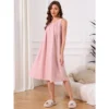INSPIRE CHIC Women's Tank Pajama Dress Sleepshirt Soft Sleepwear Midi Sleeveless Nightgowns