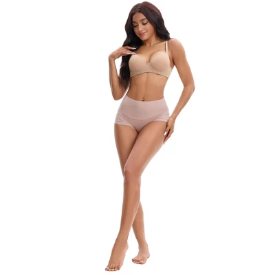 INSPIRE CHIC Women's Hi-Cut Satin High Waisted Lace Trimmed Tummy Control Underpants Briefs 4 INSPIRE CHIC Women's Hi-Cut Satin High Waisted Lace Trimmed Tummy Control Underpants Briefs - Image 4