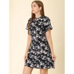 INSPIRE CHIC Women's Floral Pleated Collar Keyhole Front Raglan Sleeve Casual A-Line Dress 6 INSPIRE CHIC Women's Floral Pleated Collar Keyhole Front Raglan Sleeve Casual A-Line Dress -Fashion Clothing Store GUEST 575fe05b 660a 405e 9323 421fcf2d8cc9