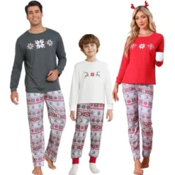 INSPIRE CHIC Christmas Family Pajama Sets Matching Snow Print Long Sleeve Tops With Pants Lounge Set -Fashion Clothing Store GUEST 5e58a44a 873e 417d 900a e4d740a6c86b