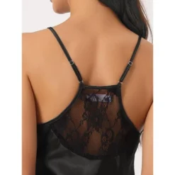 INSPIRE CHIC Women's 2 Pcs Satin Sleeveless Lace Trim Shorts Silky Short Pajama Sets -Fashion Clothing Store GUEST 622fdcc4 055b 44e5 9878 5b76b78366bd