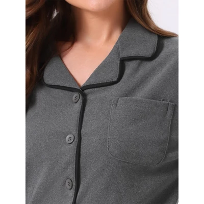 INSPIRE CHIC Womens Lounge Set Button Down Long Sleeve Sleepwear Fuzzy Warm Fleece Pajama With Pocket For Winter 4 INSPIRE CHIC Womens Lounge Set Button Down Long Sleeve Sleepwear Fuzzy Warm Fleece Pajama With Pocket For Winter - Image 4