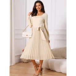 INSPIRE CHIC Women's Fall Long Sleeve Casual Crewneck Pleated A Line Flowy Midi Party Dresses With Belt 6 INSPIRE CHIC Women's Fall Long Sleeve Casual Crewneck Pleated A Line Flowy Midi Party Dresses With Belt -Fashion Clothing Store GUEST 6d5524eb e71c 40c5 b3e4 cebd776e6dd7